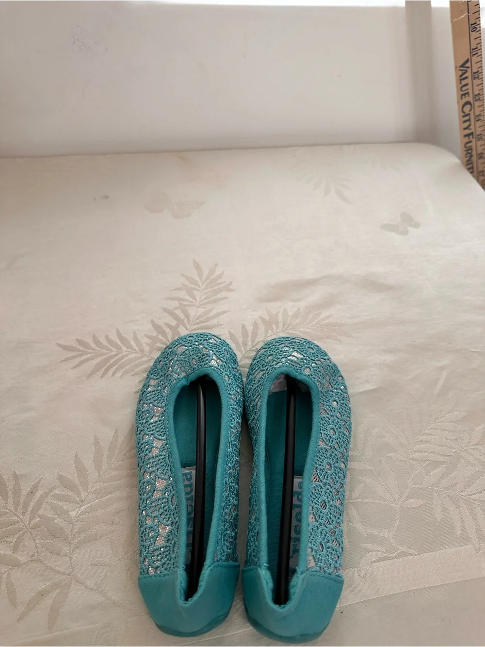 Teal Ballet Flats - Comfortable Slip-On Style size 13
